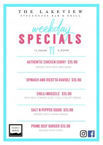 week day lunch specials at merimbula lakeviw hotel